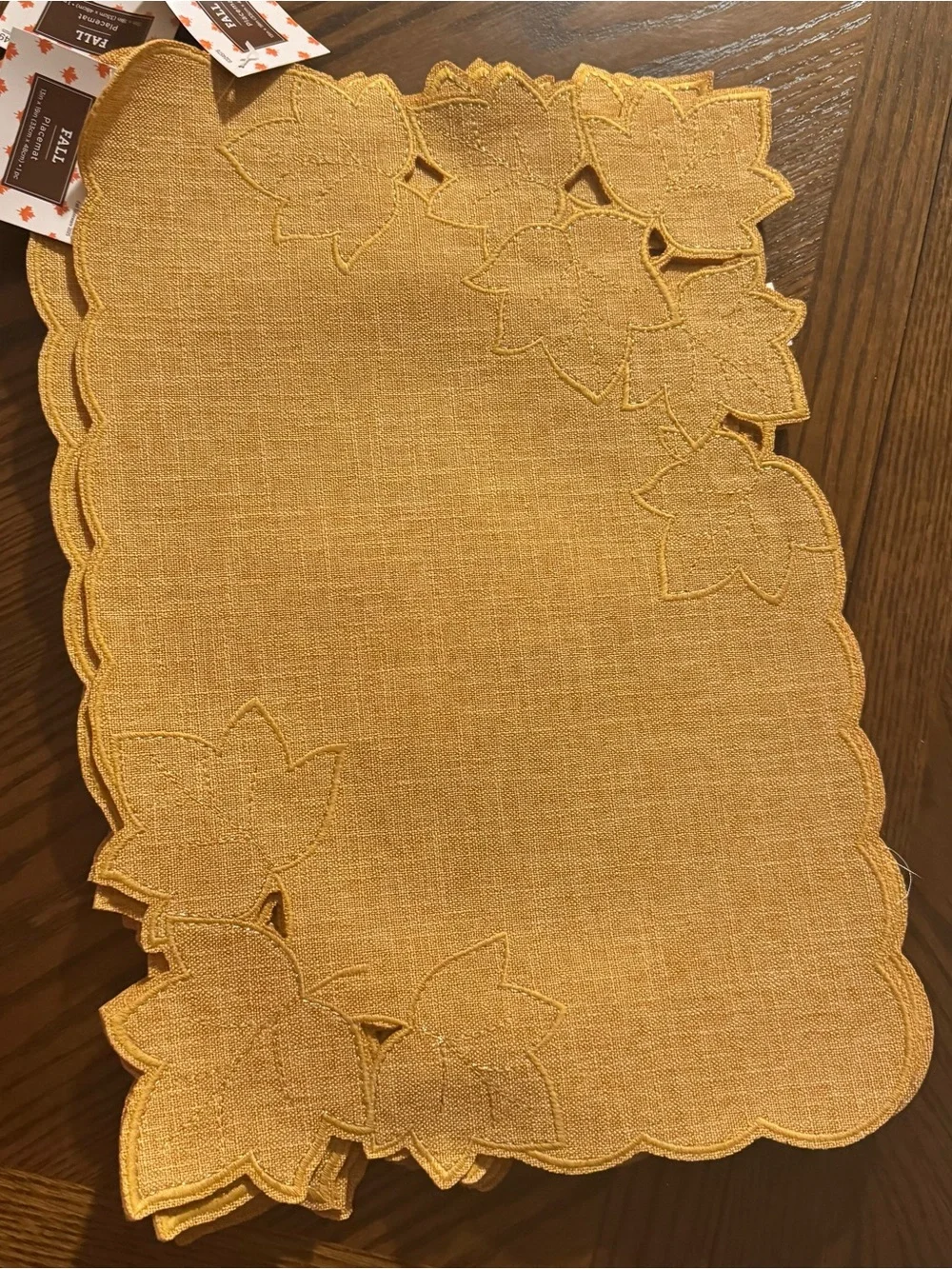 Autumn Leaf Embroidered Placemat hobby looby 6 pieces total